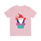 Funny Cartoon Santa Portrait Cake Unisex Jersey Short Sleeve T-Shirt Ichaku [Perfect Gifts Selection]