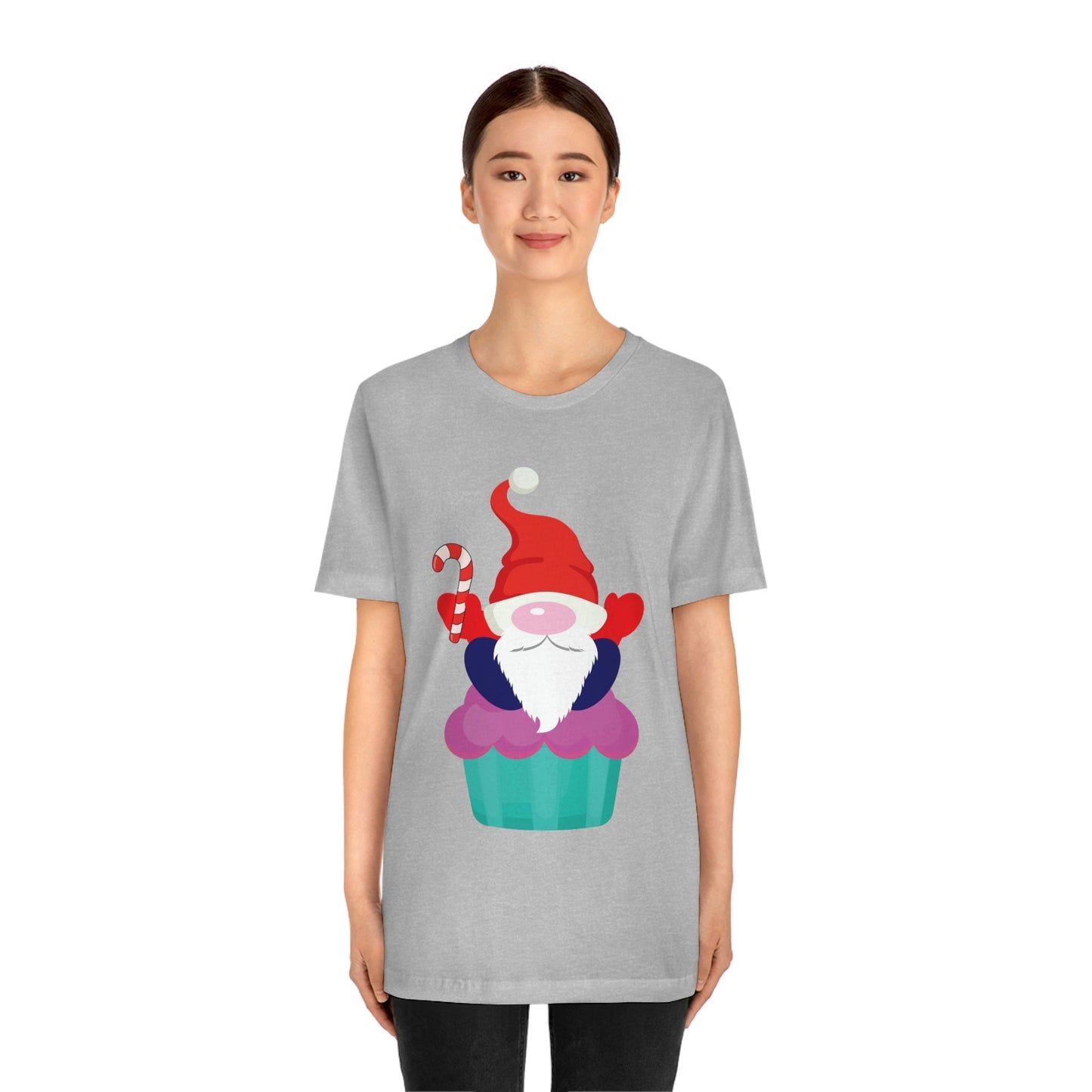 Funny Cartoon Santa Portrait Cake Unisex Jersey Short Sleeve T-Shirt Ichaku [Perfect Gifts Selection]