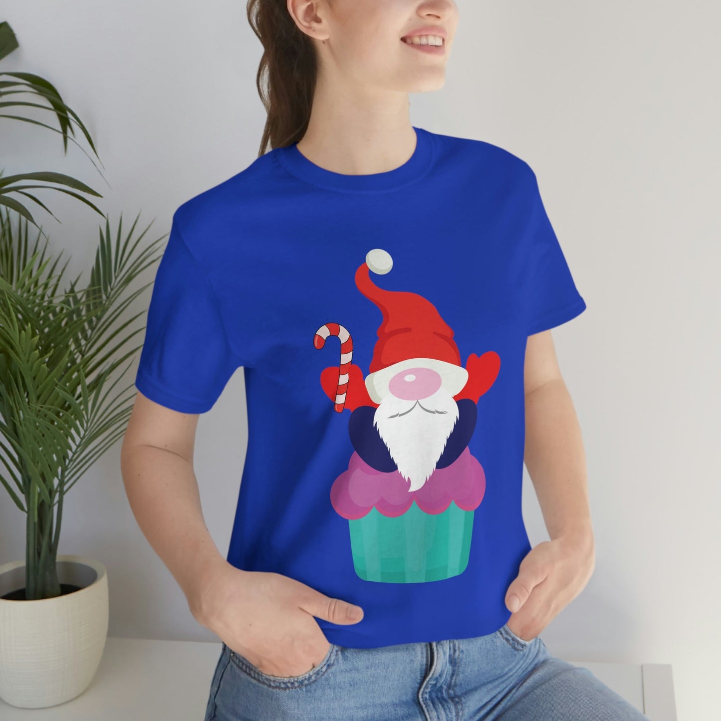 Funny Cartoon Santa Portrait Cake Unisex Jersey Short Sleeve T-Shirt Ichaku [Perfect Gifts Selection]