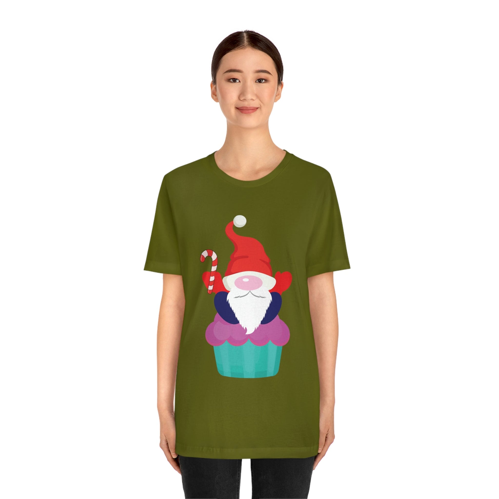 Funny Cartoon Santa Portrait Cake Unisex Jersey Short Sleeve T-Shirt Ichaku [Perfect Gifts Selection]