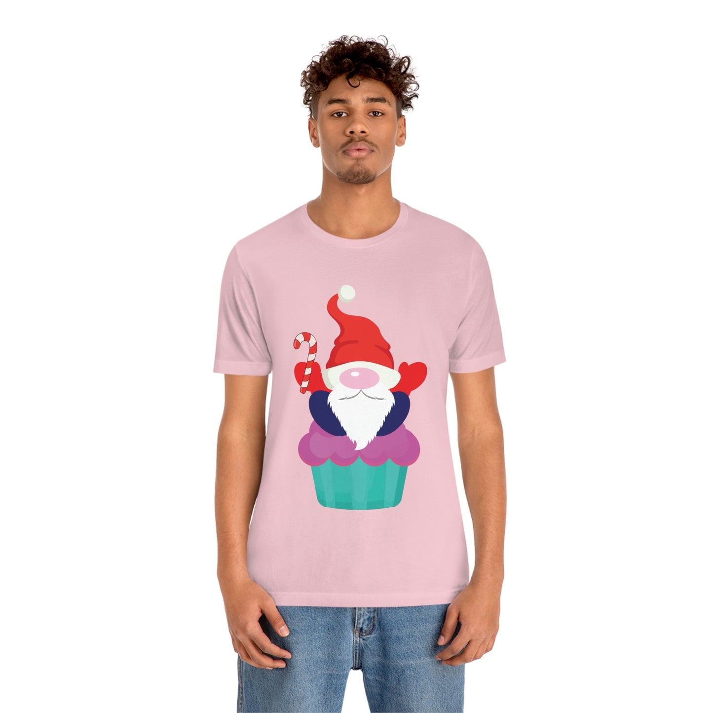 Funny Cartoon Santa Portrait Cake Unisex Jersey Short Sleeve T-Shirt Ichaku [Perfect Gifts Selection]