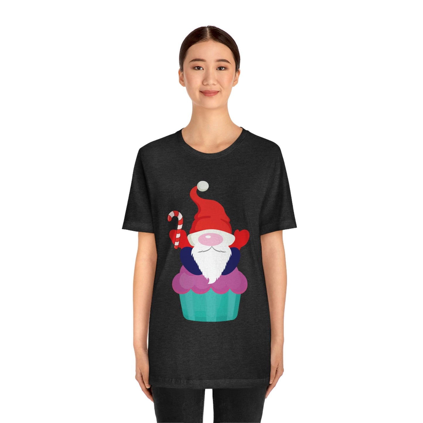 Funny Cartoon Santa Portrait Cake Unisex Jersey Short Sleeve T-Shirt Ichaku [Perfect Gifts Selection]