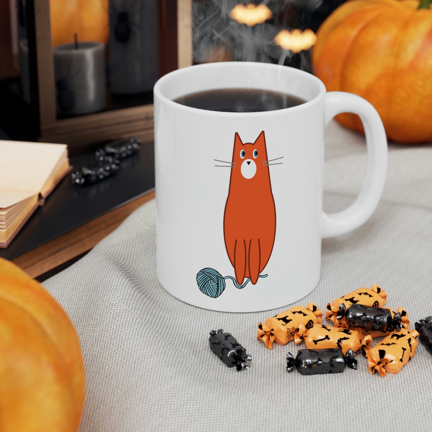 Funny Cat Crochet Assistant Ceramic Mug 11oz Ichaku [Perfect Gifts Selection]