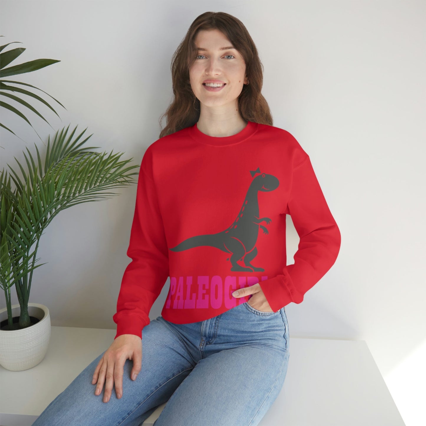 Funny T-Rex Paleontologist Girl, Professional Humor Unisex Heavy Blend™ Crewneck Sweatshirt Ichaku [Perfect Gifts Selection]