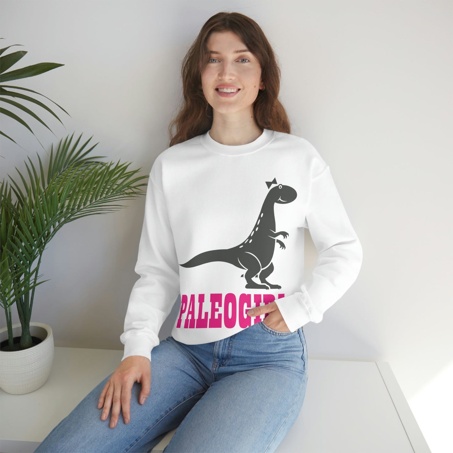 Funny T-Rex Paleontologist Girl, Professional Humor Unisex Heavy Blend™ Crewneck Sweatshirt Ichaku [Perfect Gifts Selection]