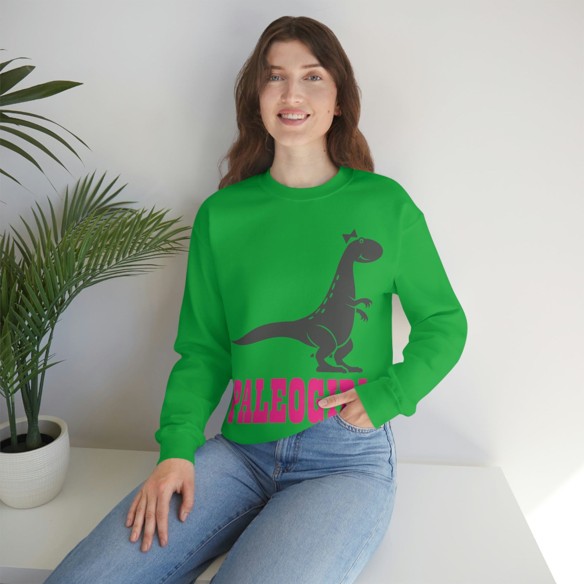 Funny T-Rex Paleontologist Girl, Professional Humor Unisex Heavy Blend™ Crewneck Sweatshirt Ichaku [Perfect Gifts Selection]