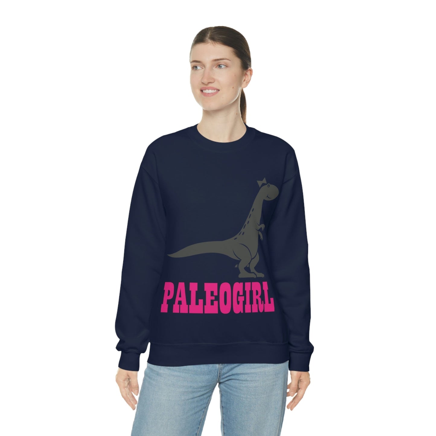 Funny T-Rex Paleontologist Girl, Professional Humor Unisex Heavy Blend™ Crewneck Sweatshirt Ichaku [Perfect Gifts Selection]