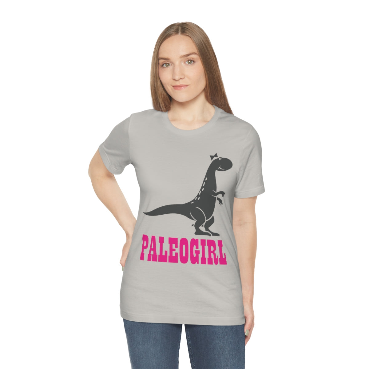 Funny T-Rex Paleontologist Girl, Professional Humor Unisex Jersey Short Sleeve T-Shirt Ichaku [Perfect Gifts Selection]