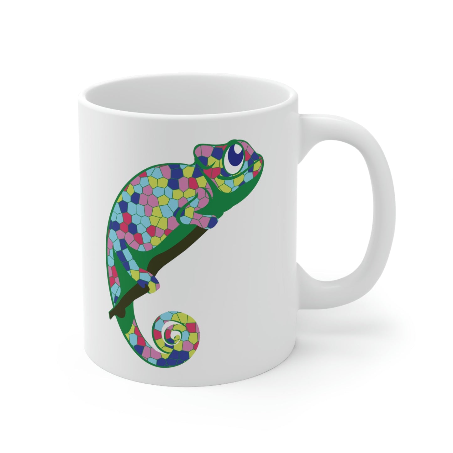 Gecko Iguana Chameleon Lizard Reptile Mozaic Ceramic Mug 11oz Ichaku [Perfect Gifts Selection]