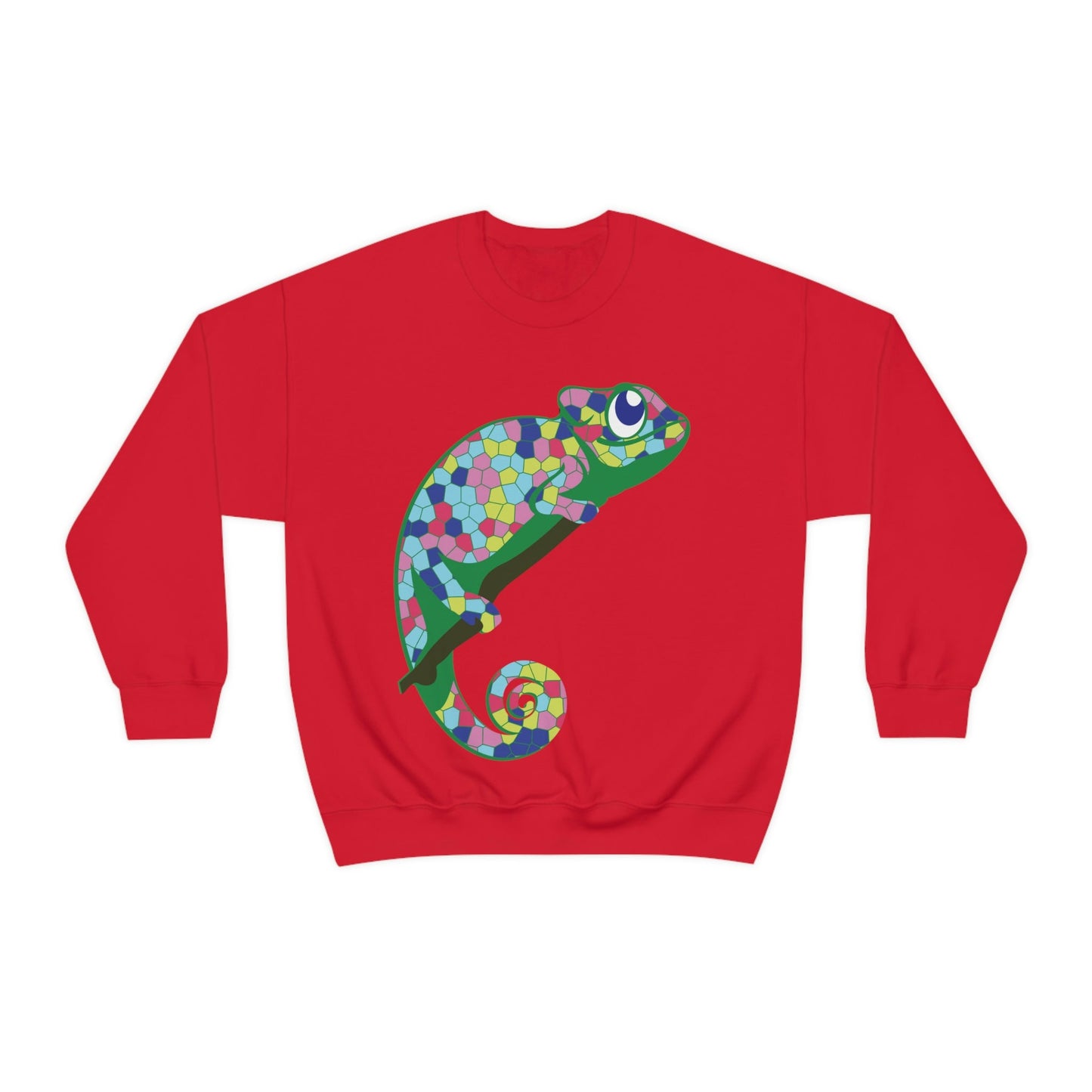 Gecko Iguana Chameleon Lizard Reptile Mozaic Unisex Heavy Blend™ Crewneck Sweatshirt Ichaku [Perfect Gifts Selection]