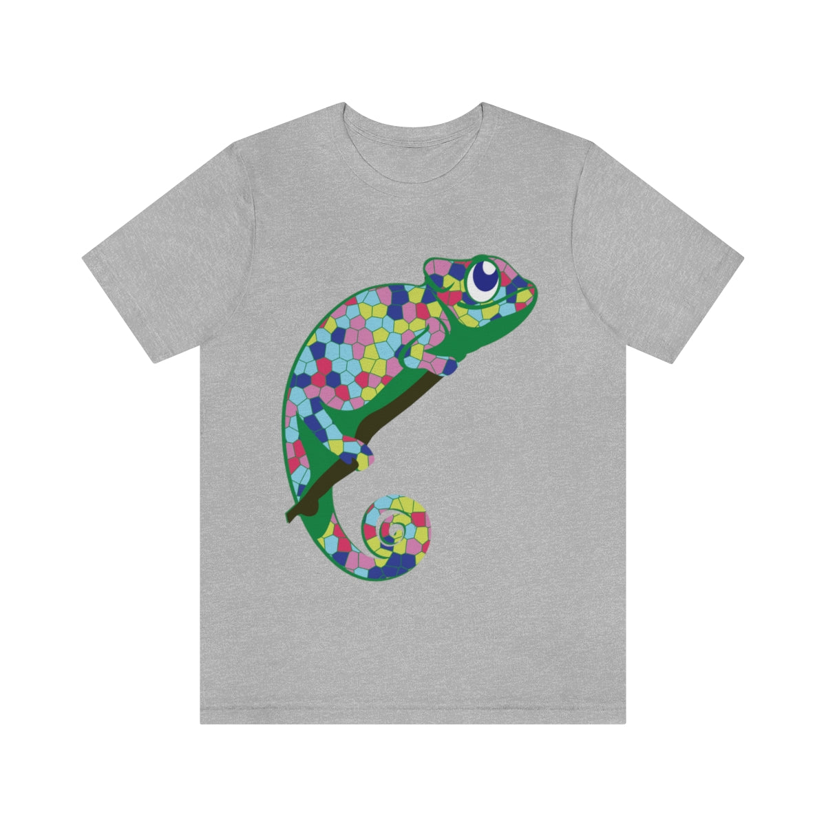 Gecko Iguana Chameleon Lizard Reptile Mozaic Unisex Jersey Short Sleeve T-Shirt Ichaku [Perfect Gifts Selection]