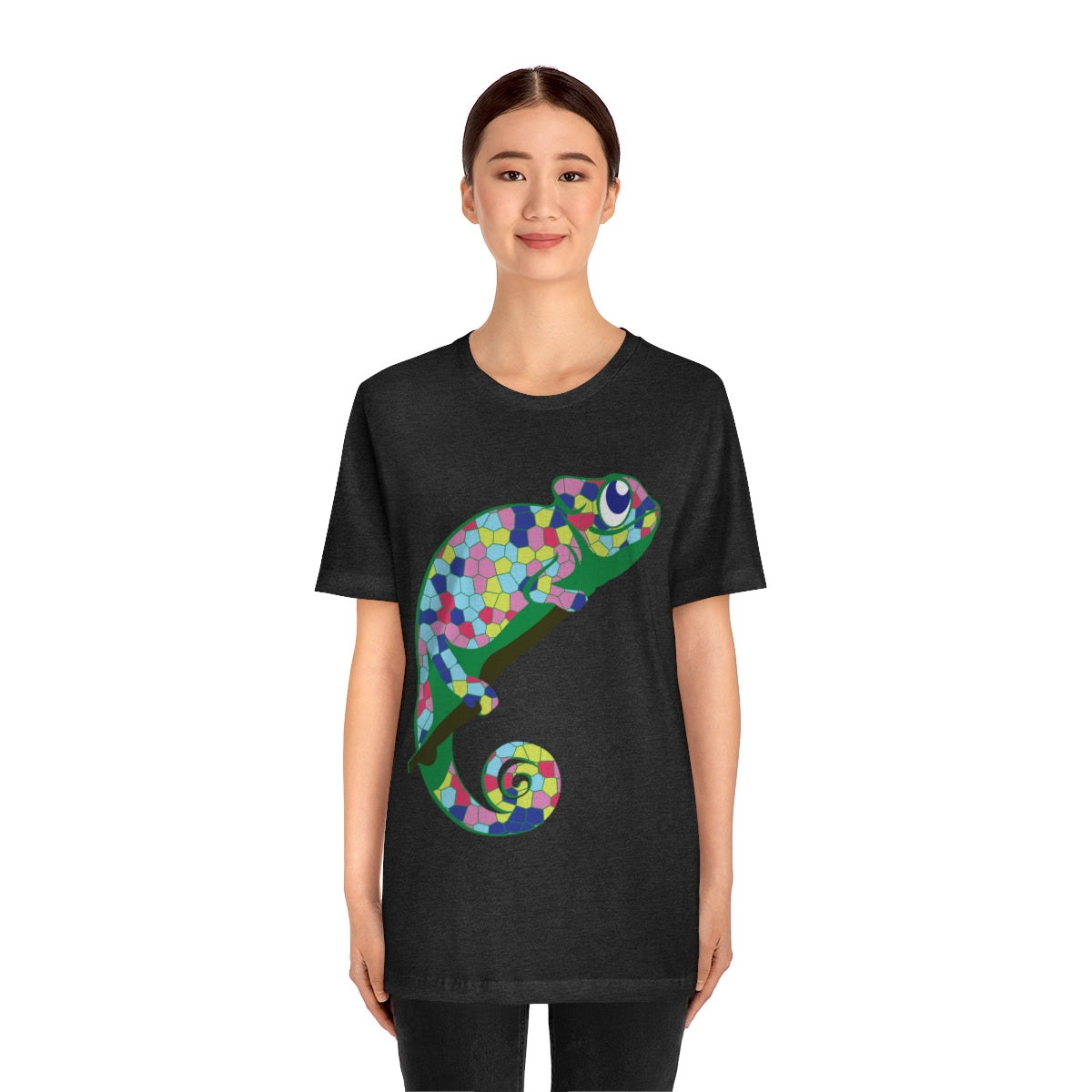 Gecko Iguana Chameleon Lizard Reptile Mozaic Unisex Jersey Short Sleeve T-Shirt Ichaku [Perfect Gifts Selection]