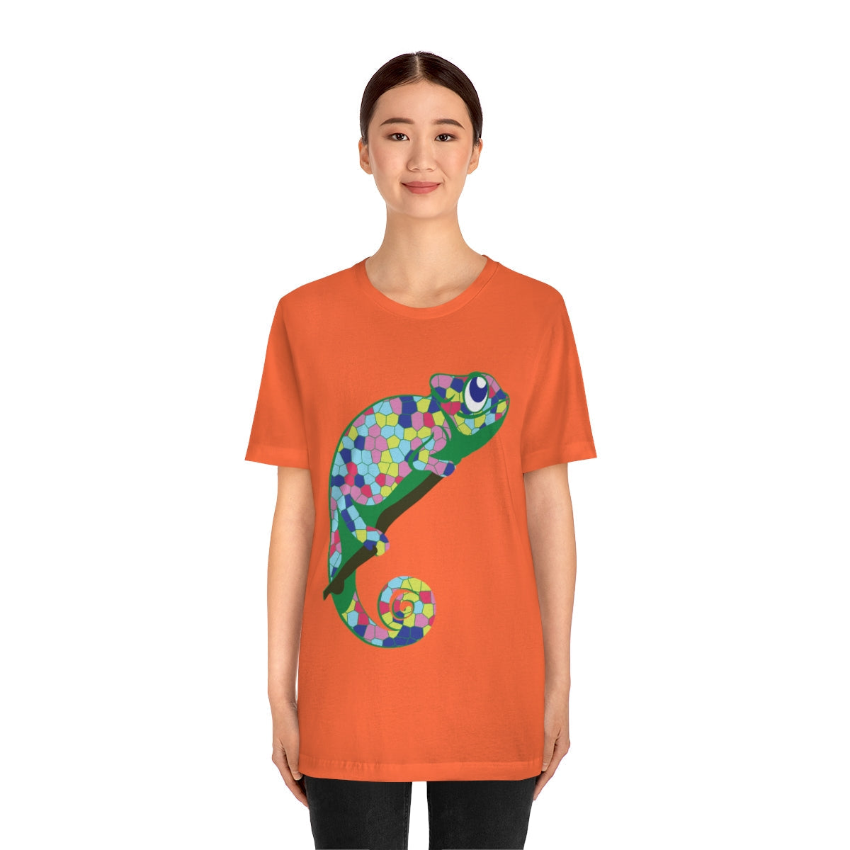 Gecko Iguana Chameleon Lizard Reptile Mozaic Unisex Jersey Short Sleeve T-Shirt Ichaku [Perfect Gifts Selection]