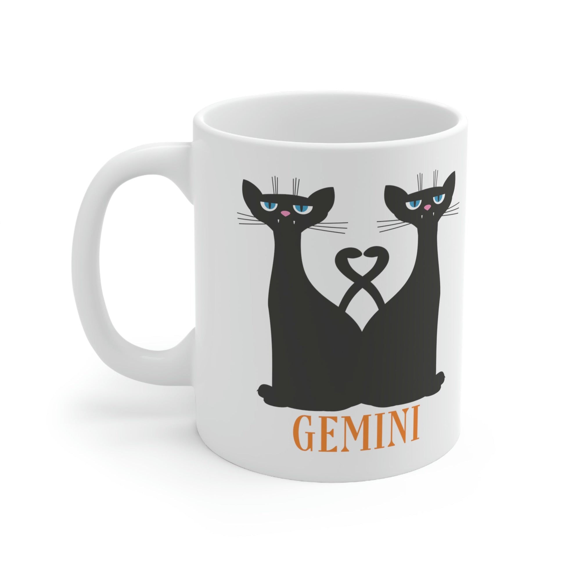 Gemini Cat Zodiac Sign Ceramic Mug 11oz Ichaku [Perfect Gifts Selection]