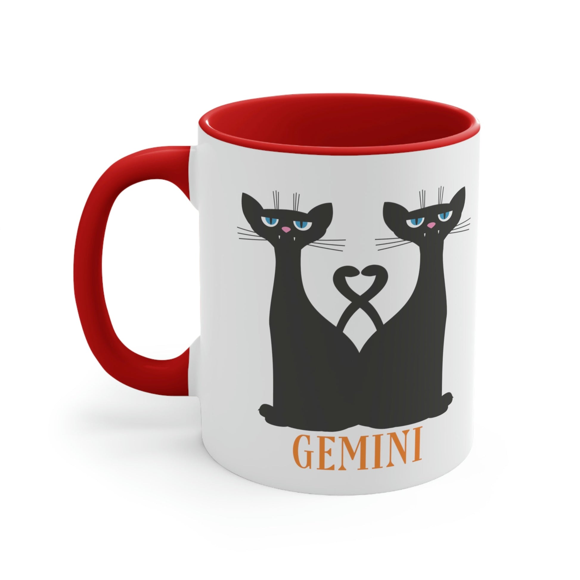 Gemini Cat Zodiac Sign Classic Accent Coffee Mug 11oz Ichaku [Perfect Gifts Selection]