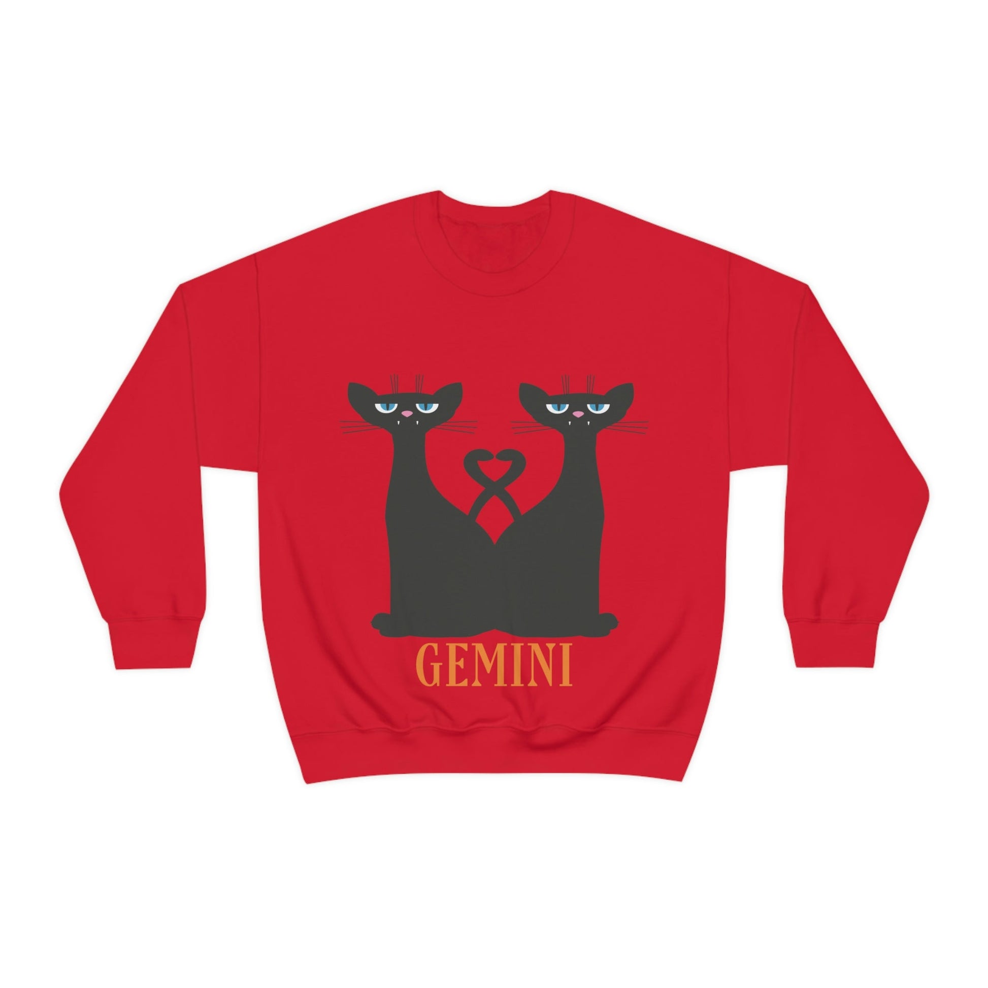 Gemini Cat Zodiac Sign Unisex Heavy Blend™ Crewneck Sweatshirt Ichaku [Perfect Gifts Selection]