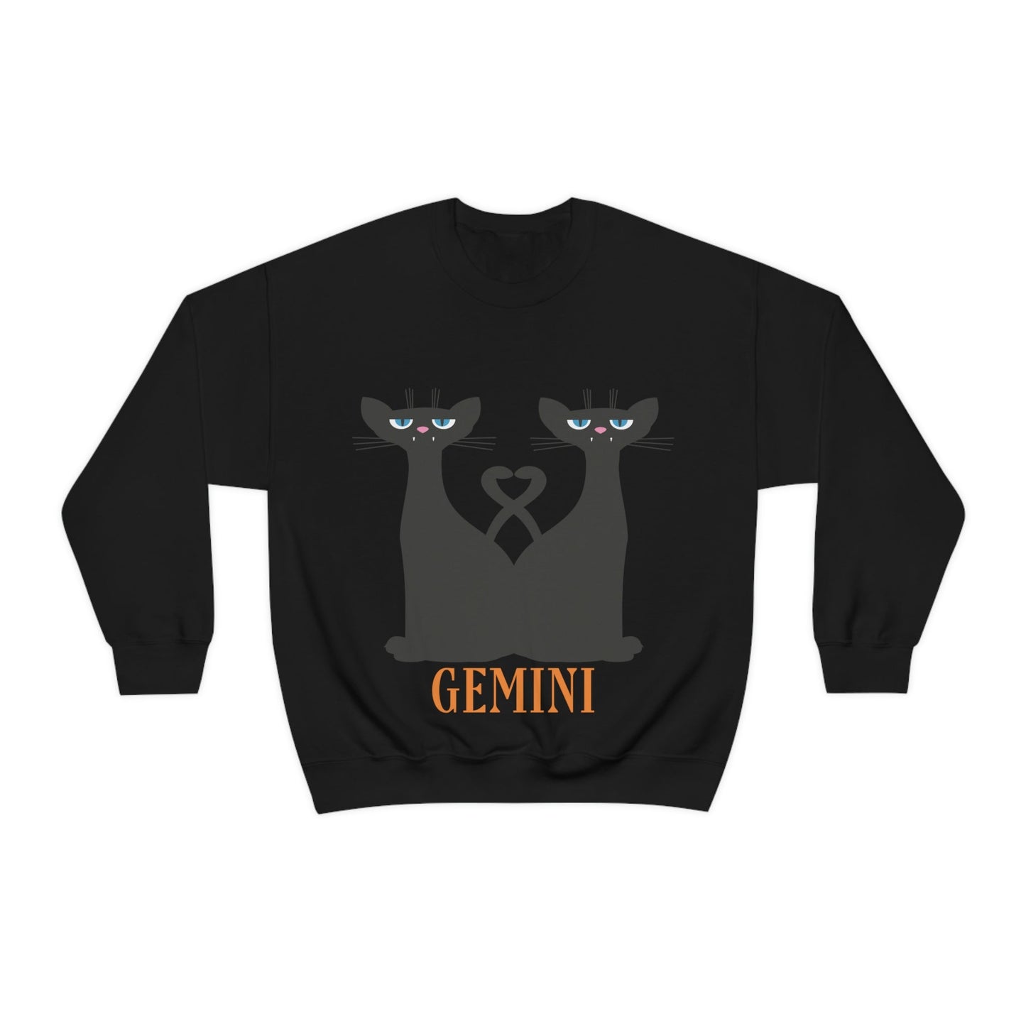 Gemini Cat Zodiac Sign Unisex Heavy Blend™ Crewneck Sweatshirt Ichaku [Perfect Gifts Selection]