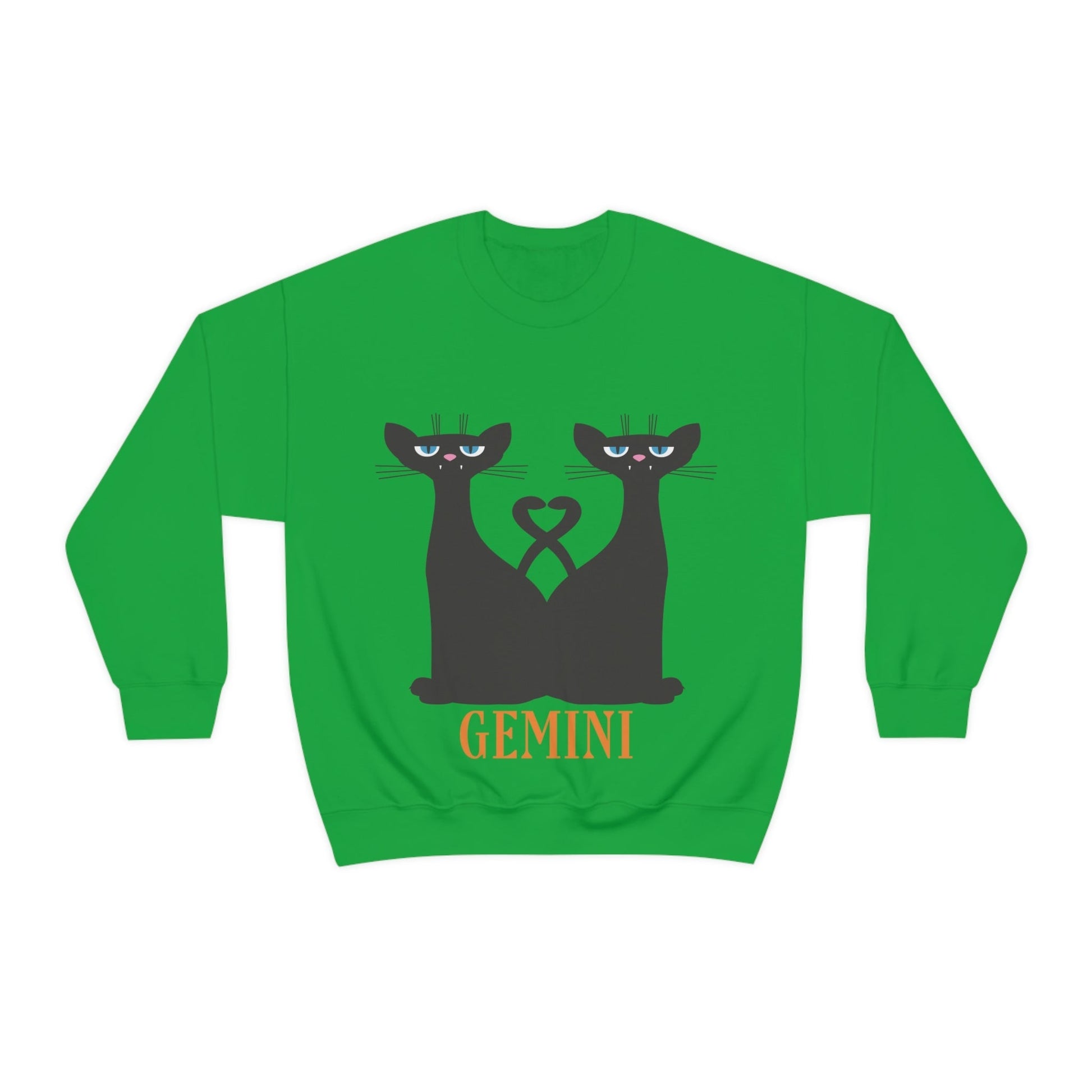 Gemini Cat Zodiac Sign Unisex Heavy Blend™ Crewneck Sweatshirt Ichaku [Perfect Gifts Selection]