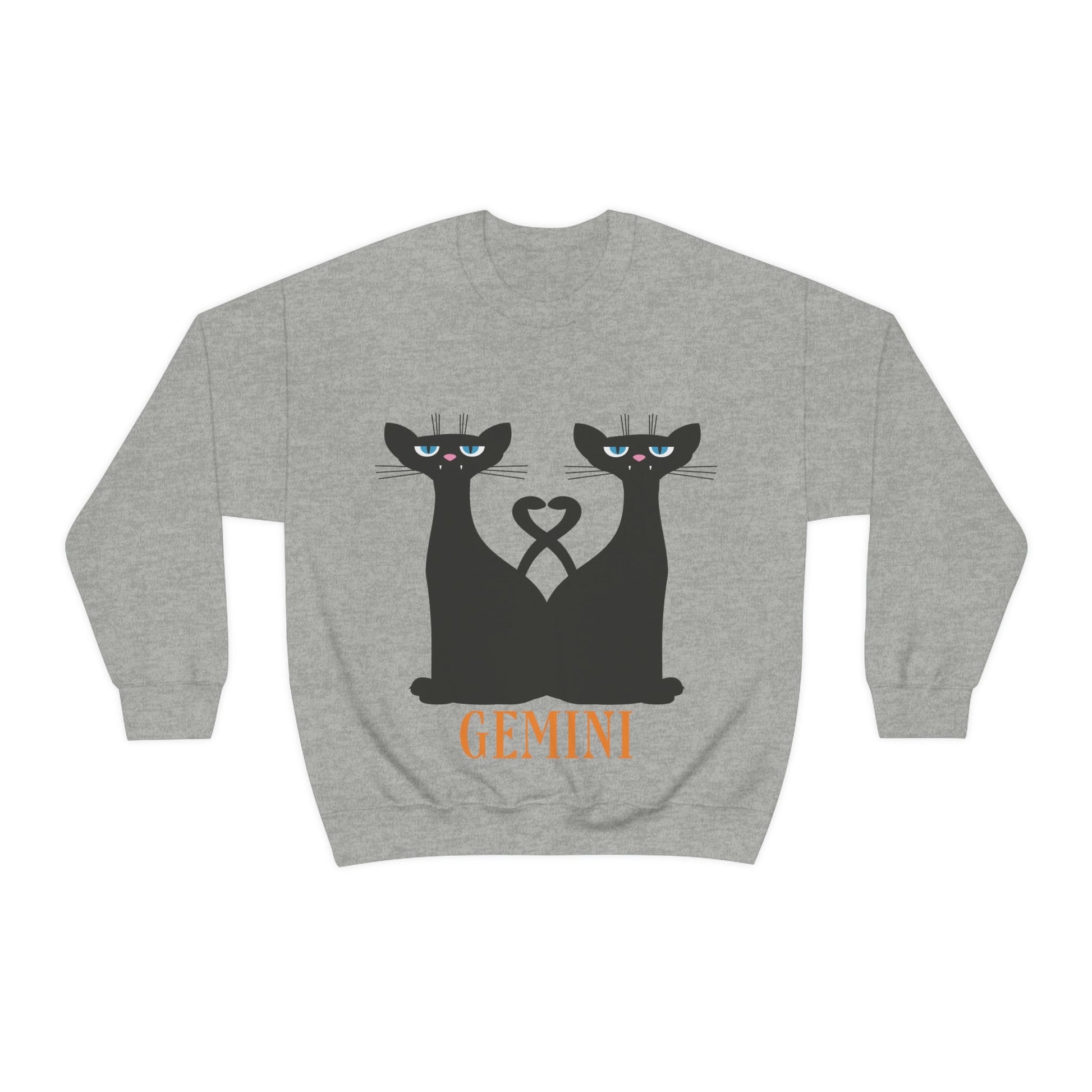 Gemini Cat Zodiac Sign Unisex Heavy Blend™ Crewneck Sweatshirt Ichaku [Perfect Gifts Selection]