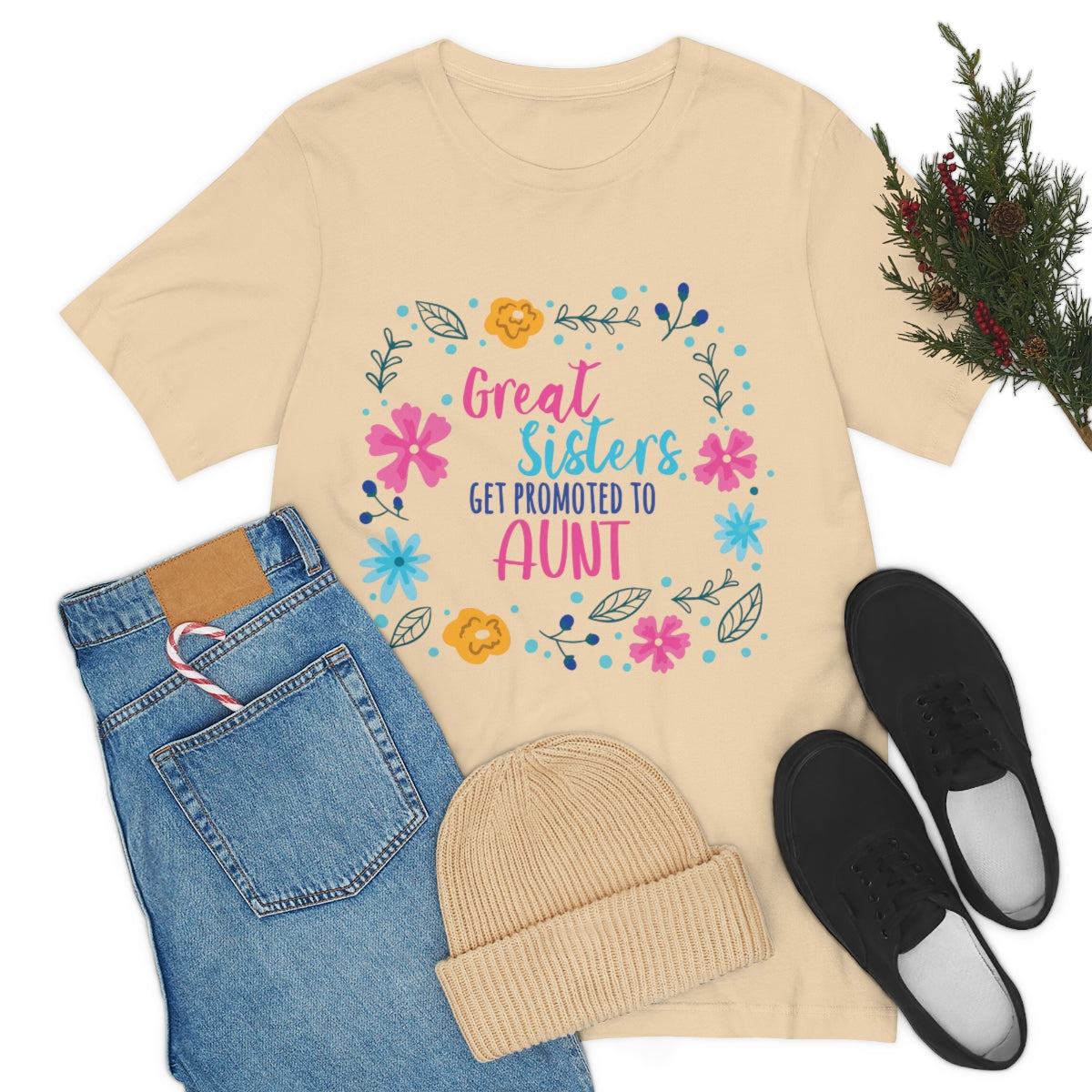 Great Sisters Get Promoted To Aunt Unisex Jersey Short Sleeve T-Shirt Ichaku [Perfect Gifts Selection]