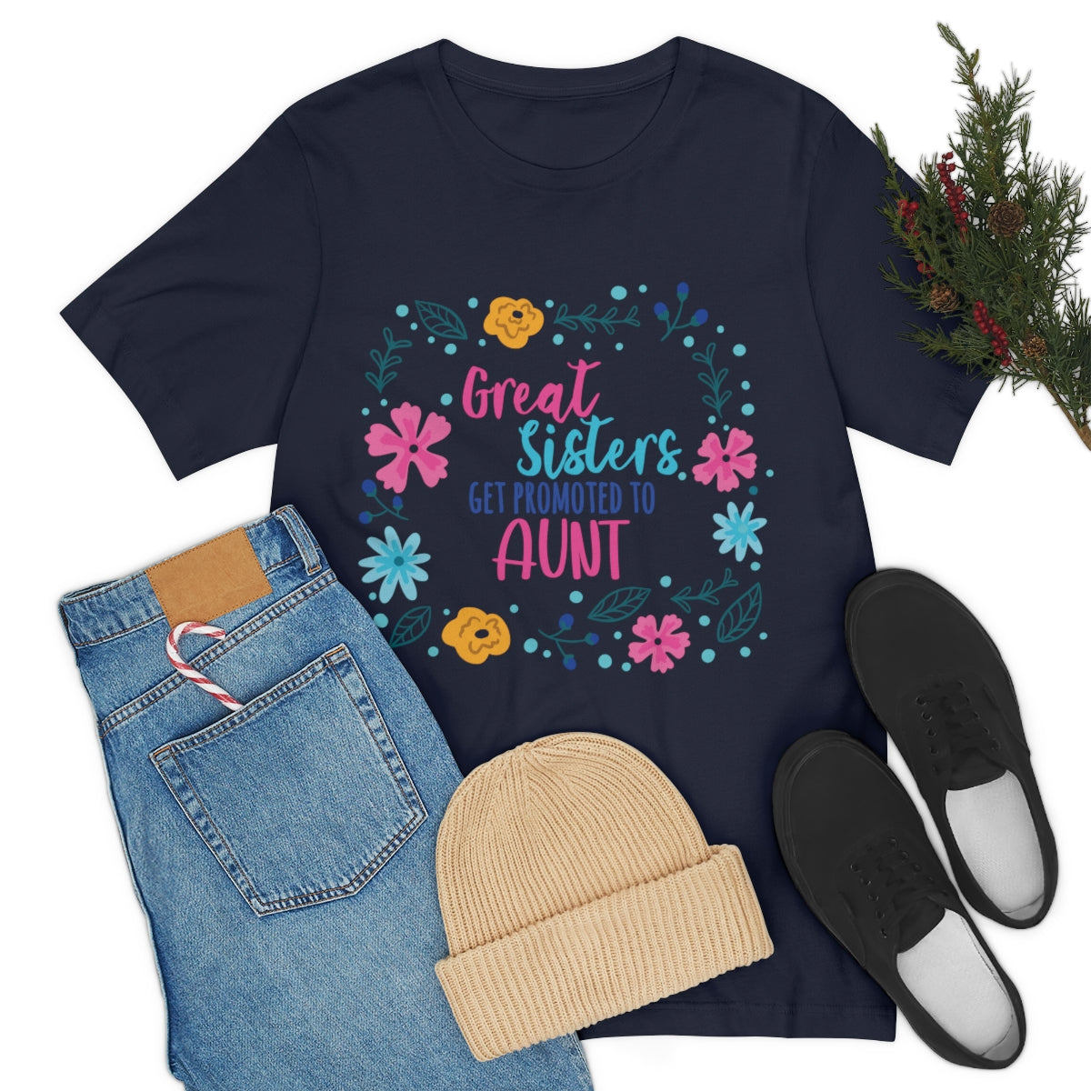 Great Sisters Get Promoted To Aunt Unisex Jersey Short Sleeve T-Shirt Ichaku [Perfect Gifts Selection]