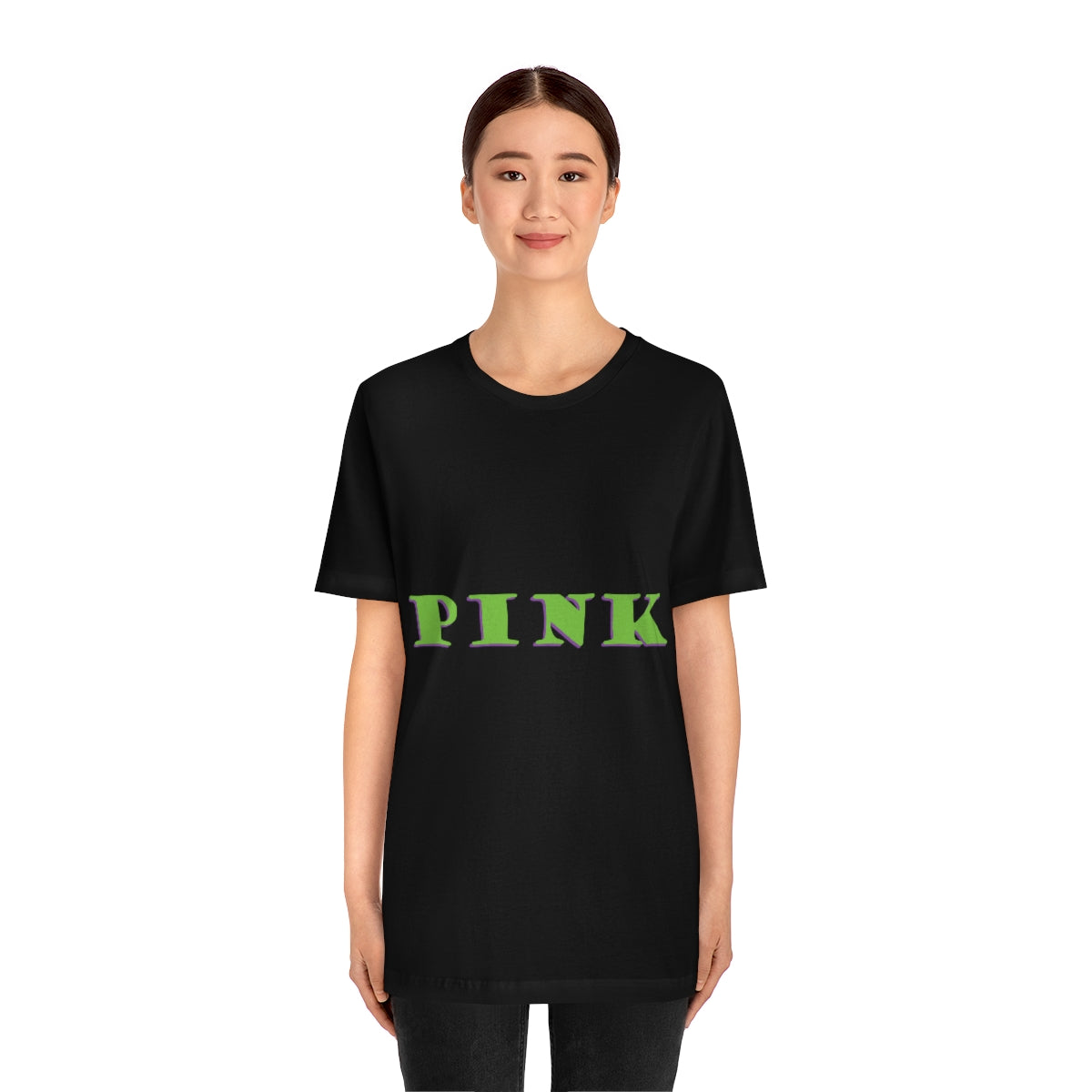 Green Pink Original Text Unisex Jersey Short Sleeve T-Shirt Ichaku [Perfect Gifts Selection]