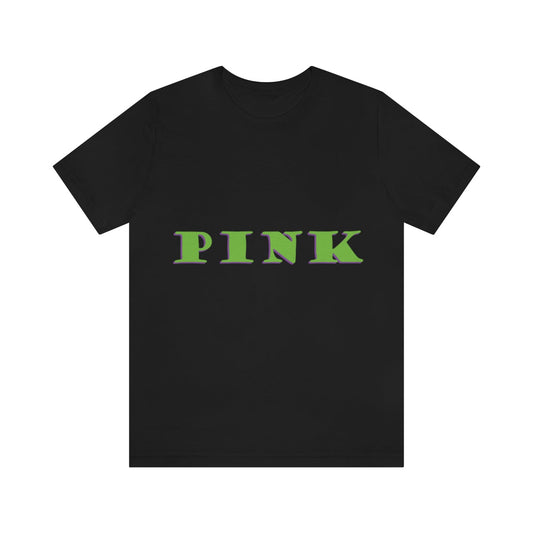 Green Pink Original Text Unisex Jersey Short Sleeve T-Shirt Ichaku [Perfect Gifts Selection]