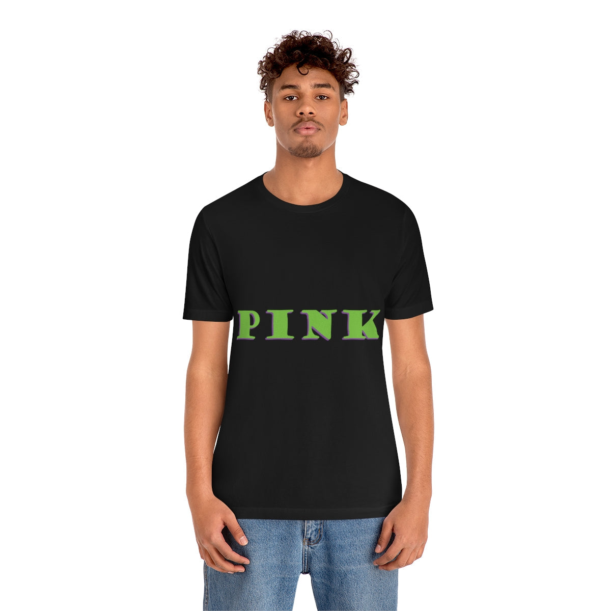 Green Pink Original Text Unisex Jersey Short Sleeve T-Shirt Ichaku [Perfect Gifts Selection]