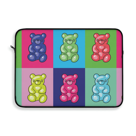 Gummy Cartoon Bear Pop Art Art Laptop Sleeve Ichaku [Perfect Gifts Selection]