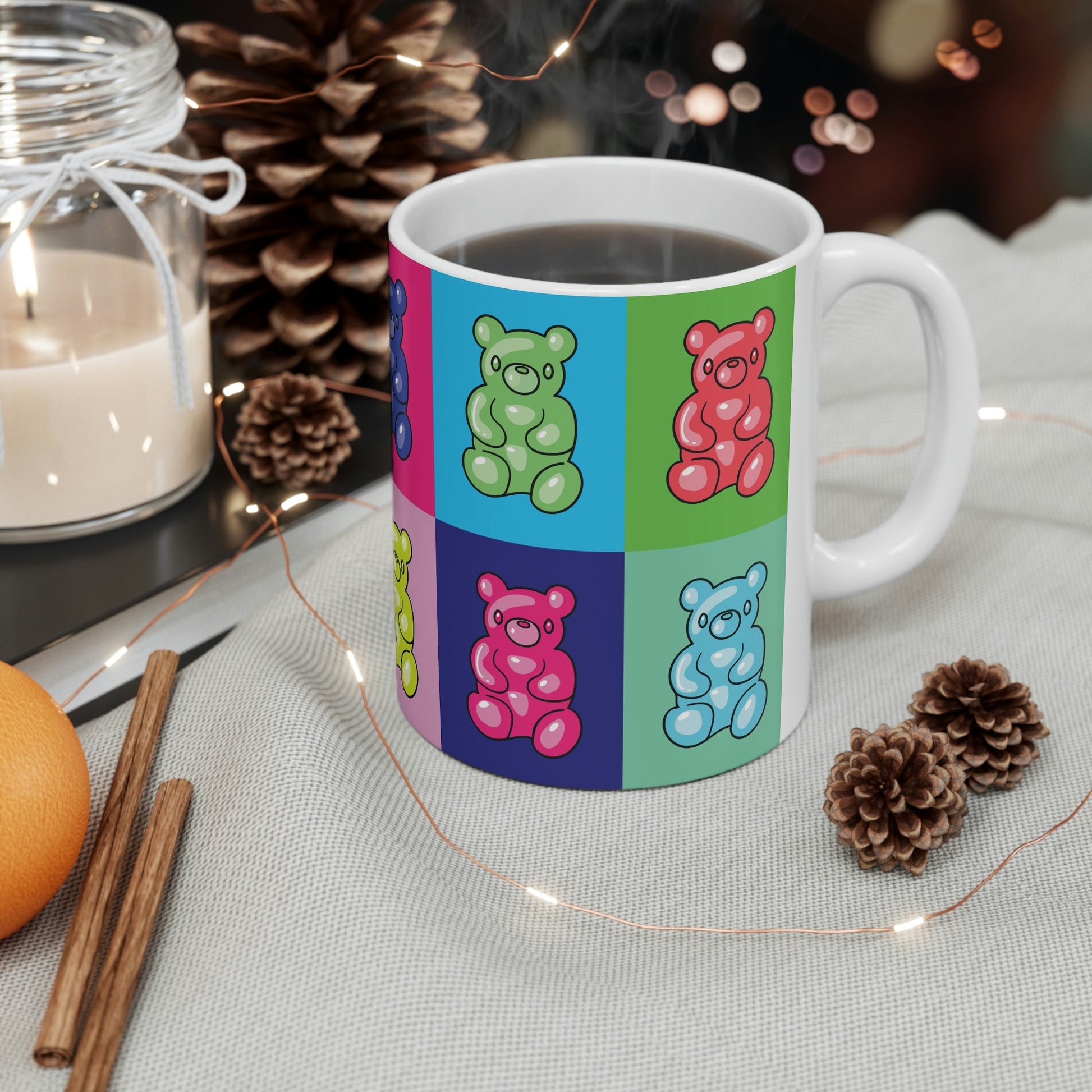 Gummy Cartoon Bear Pop Art Ceramic Mug 11oz Ichaku [Perfect Gifts Selection]