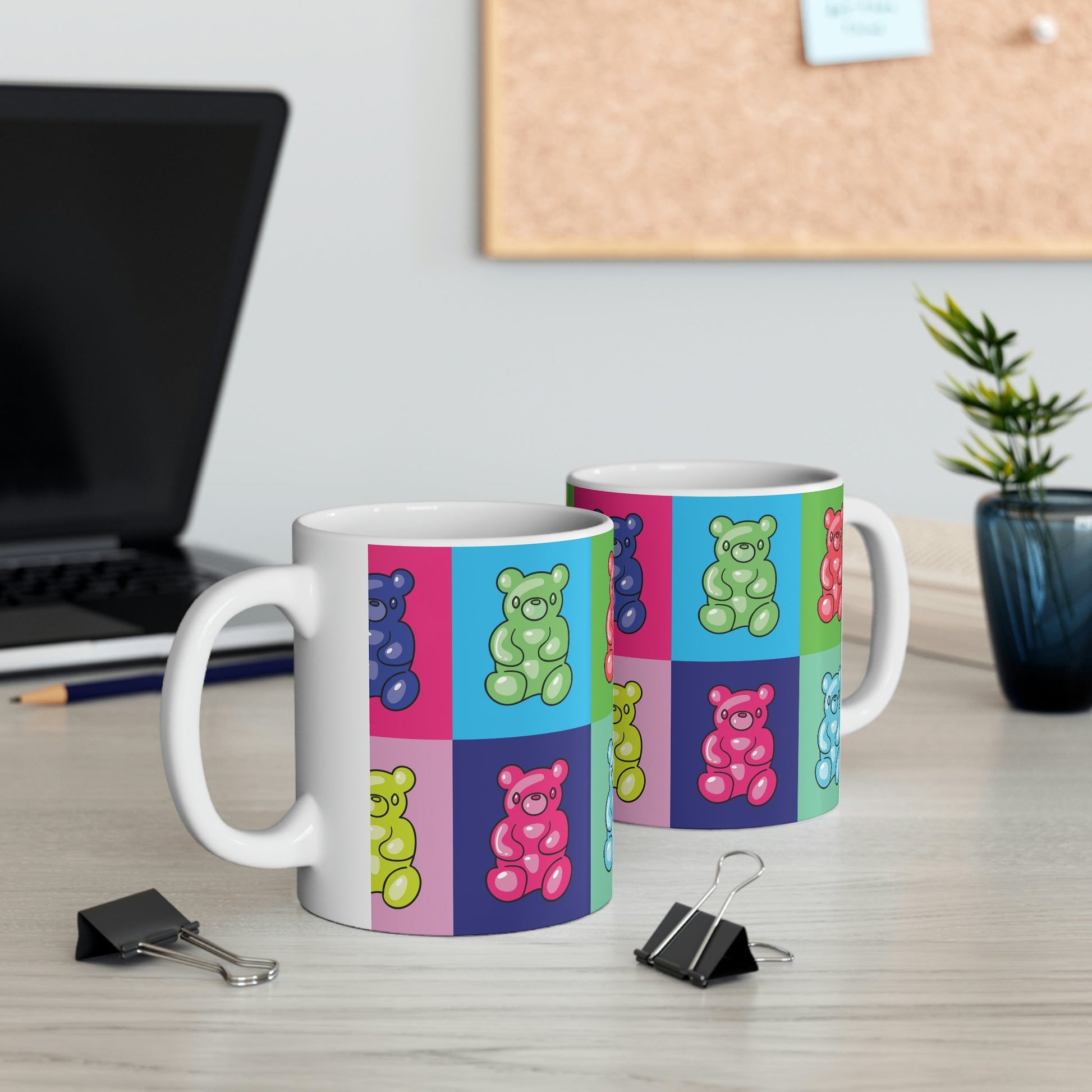 Gummy Cartoon Bear Pop Art Ceramic Mug 11oz Ichaku [Perfect Gifts Selection]