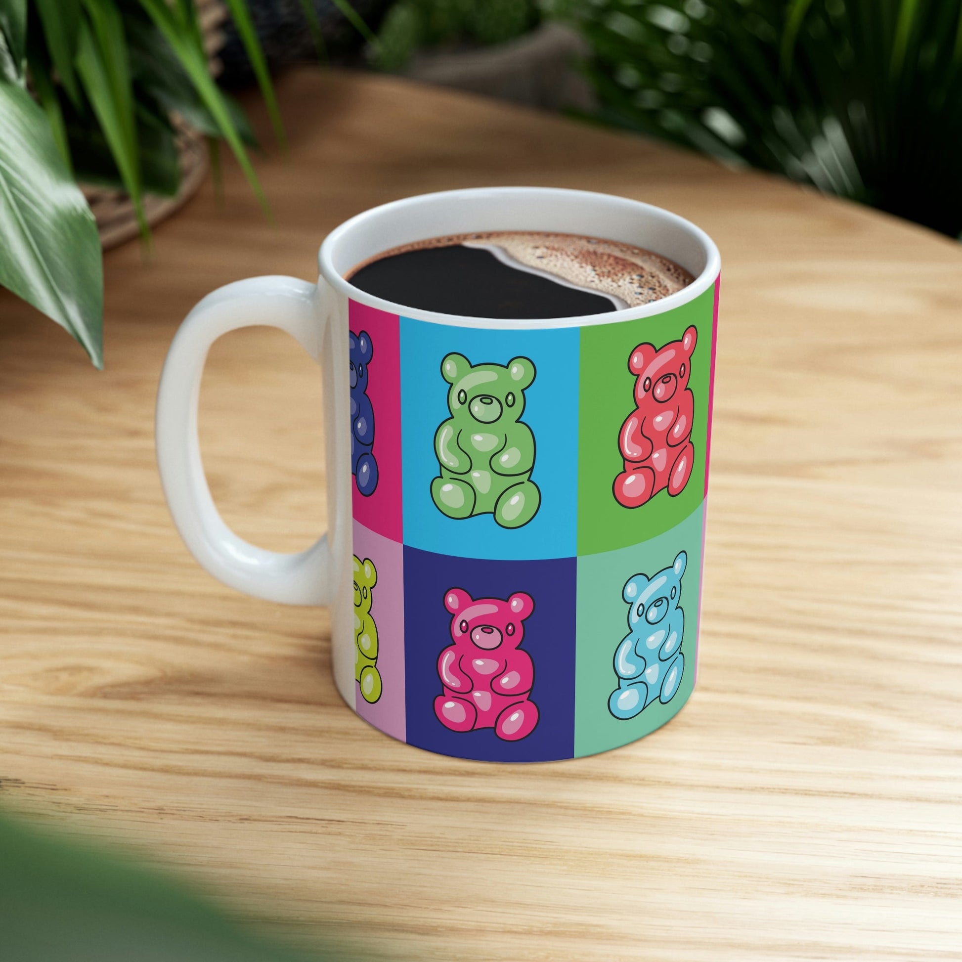 Gummy Cartoon Bear Pop Art Ceramic Mug 11oz Ichaku [Perfect Gifts Selection]