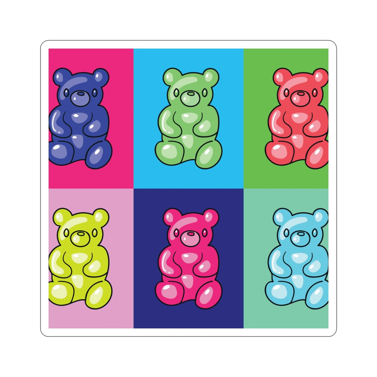 Gummy Cartoon Bear Pop Art Die-Cut Sticker Ichaku [Perfect Gifts Selection]