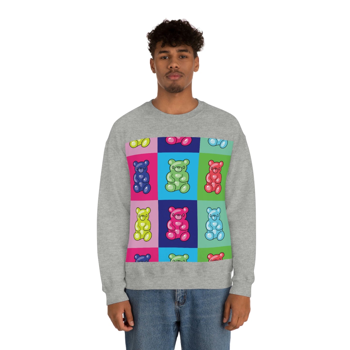 Gummy Cartoon Bear Pop Art Unisex Heavy Blend™ Crewneck Sweatshirt Ichaku [Perfect Gifts Selection]
