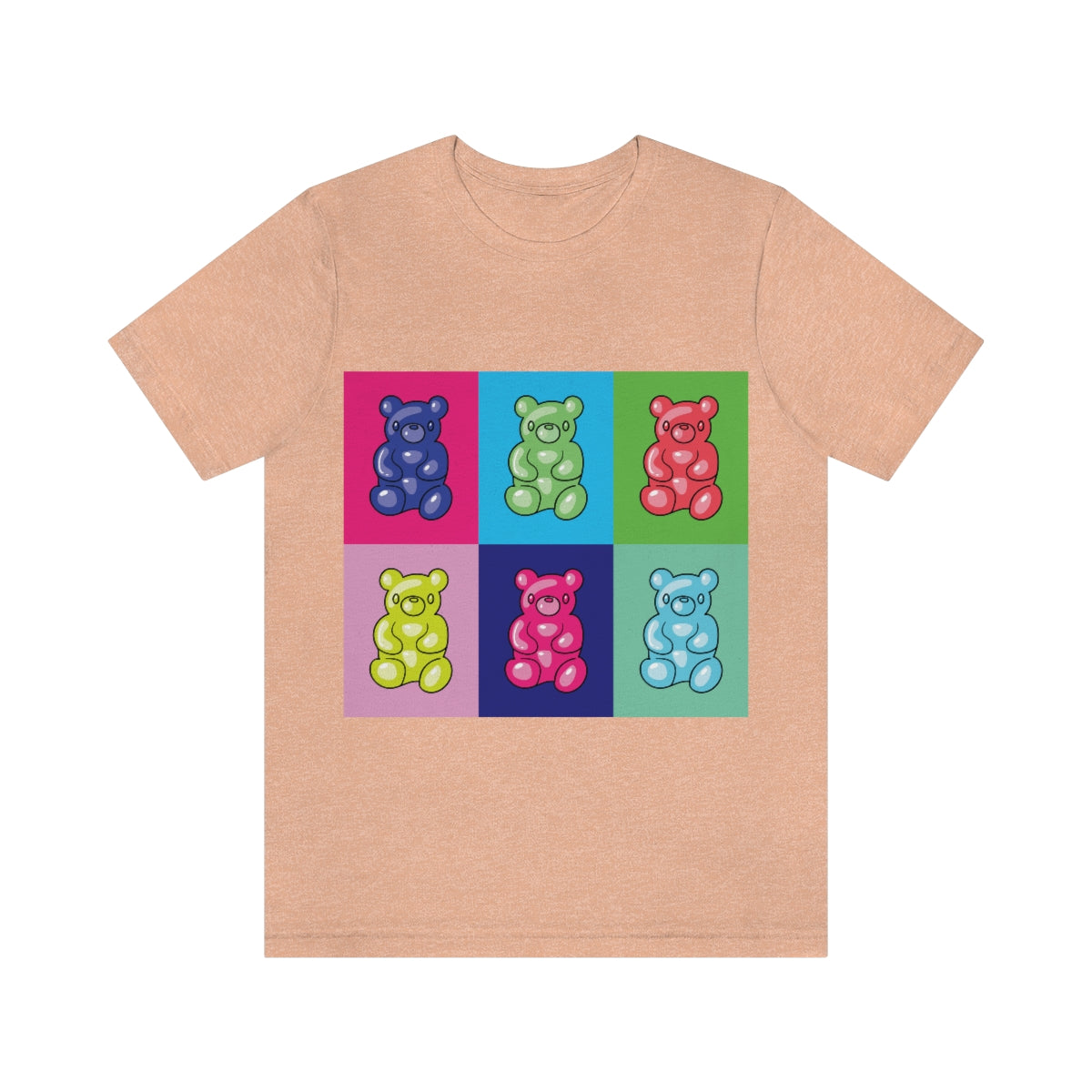 Gummy Cartoon Bear Pop Art Unisex Jersey Short Sleeve T-Shirt Ichaku [Perfect Gifts Selection]