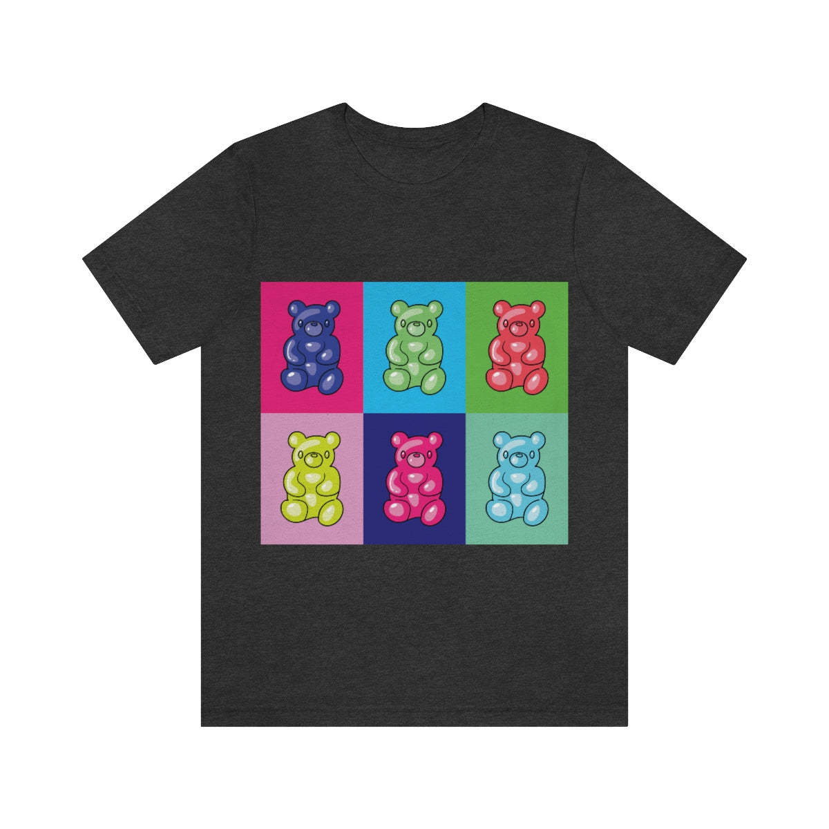 Gummy Cartoon Bear Pop Art Unisex Jersey Short Sleeve T-Shirt Ichaku [Perfect Gifts Selection]