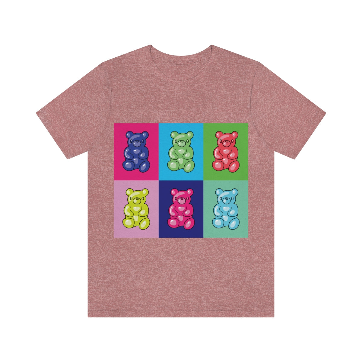 Gummy Cartoon Bear Pop Art Unisex Jersey Short Sleeve T-Shirt Ichaku [Perfect Gifts Selection]