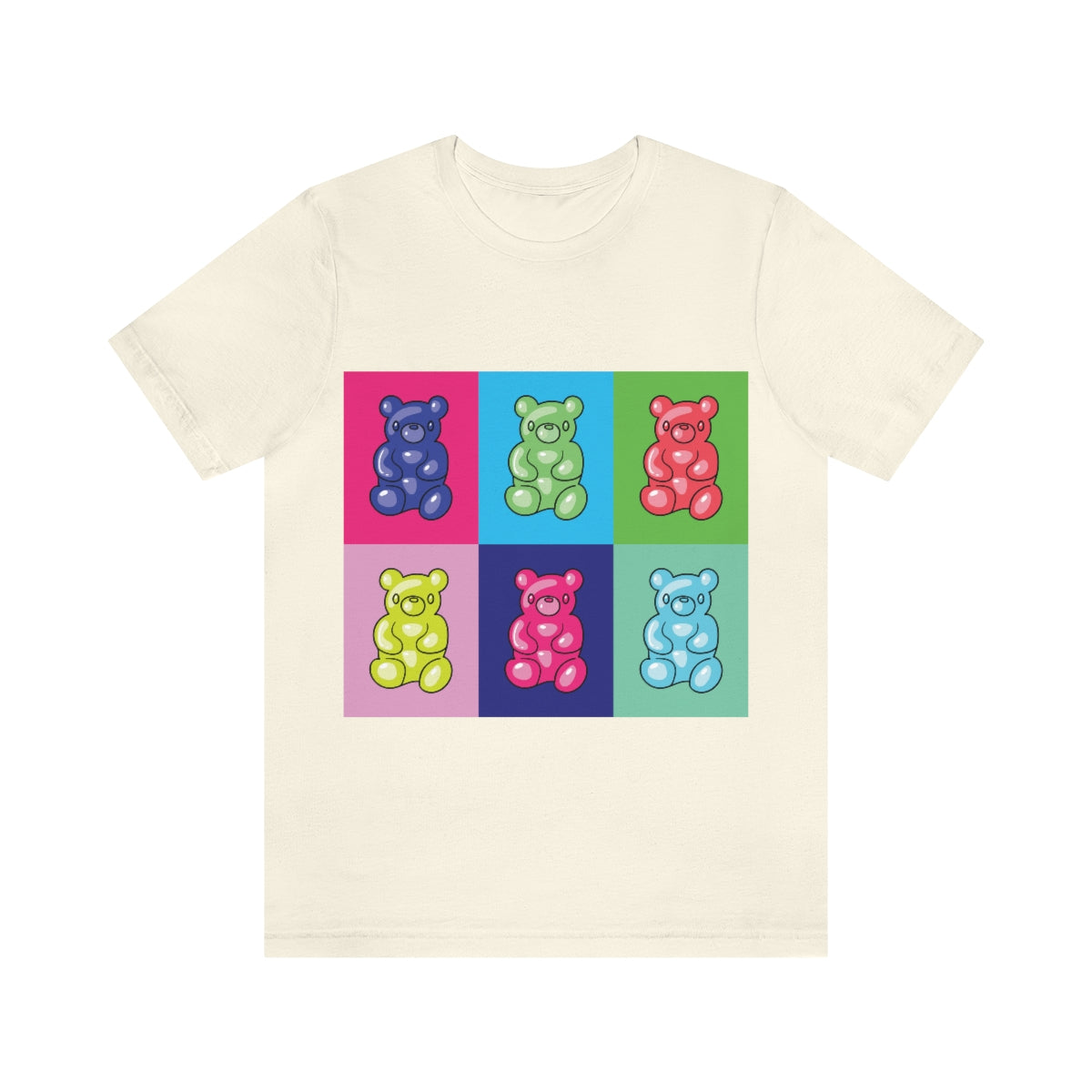 Gummy Cartoon Bear Pop Art Unisex Jersey Short Sleeve T-Shirt Ichaku [Perfect Gifts Selection]