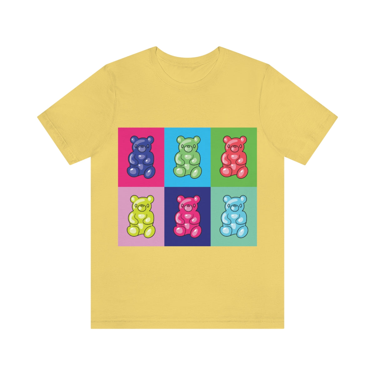 Gummy Cartoon Bear Pop Art Unisex Jersey Short Sleeve T-Shirt Ichaku [Perfect Gifts Selection]