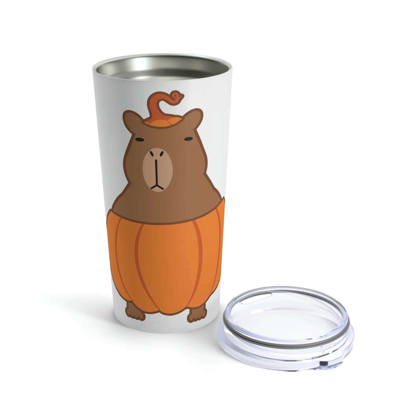 Halloween Capybara Cute October Pumpkin Art Stainless Steel Hot or Cold Vacuum Tumbler 20oz Ichaku [Perfect Gifts Selection]