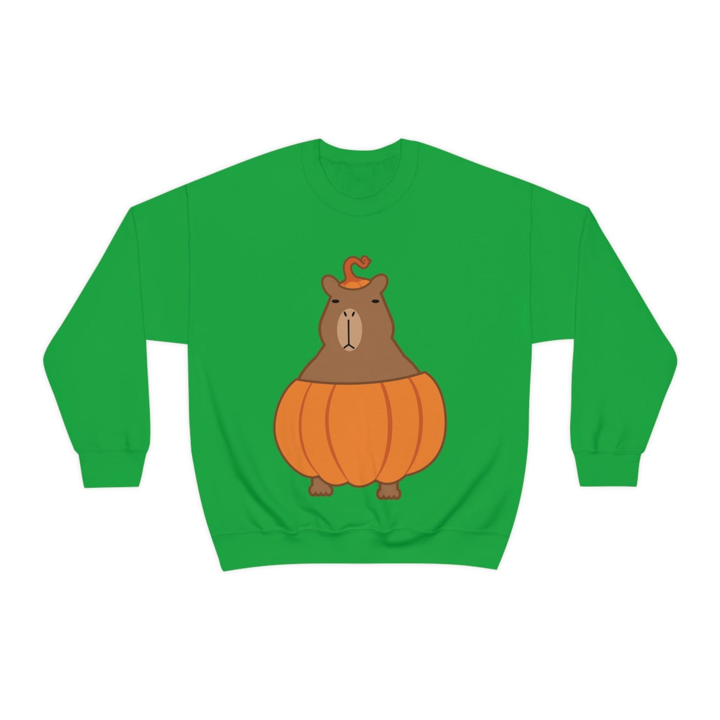 Halloween Capybara Cute October Pumpkin Art Unisex Heavy Blend™ Crewneck Sweatshirt Ichaku [Perfect Gifts Selection]