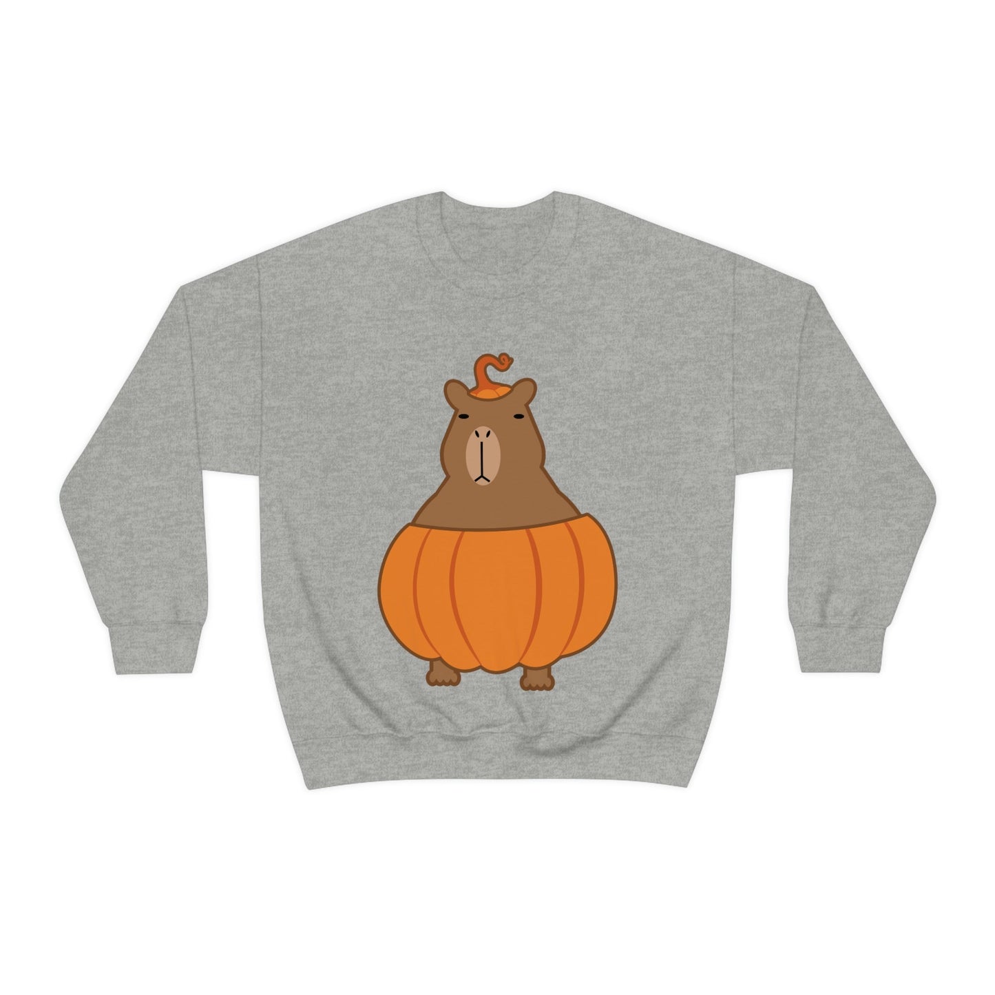 Halloween Capybara Cute October Pumpkin Art Unisex Heavy Blend™ Crewneck Sweatshirt Ichaku [Perfect Gifts Selection]