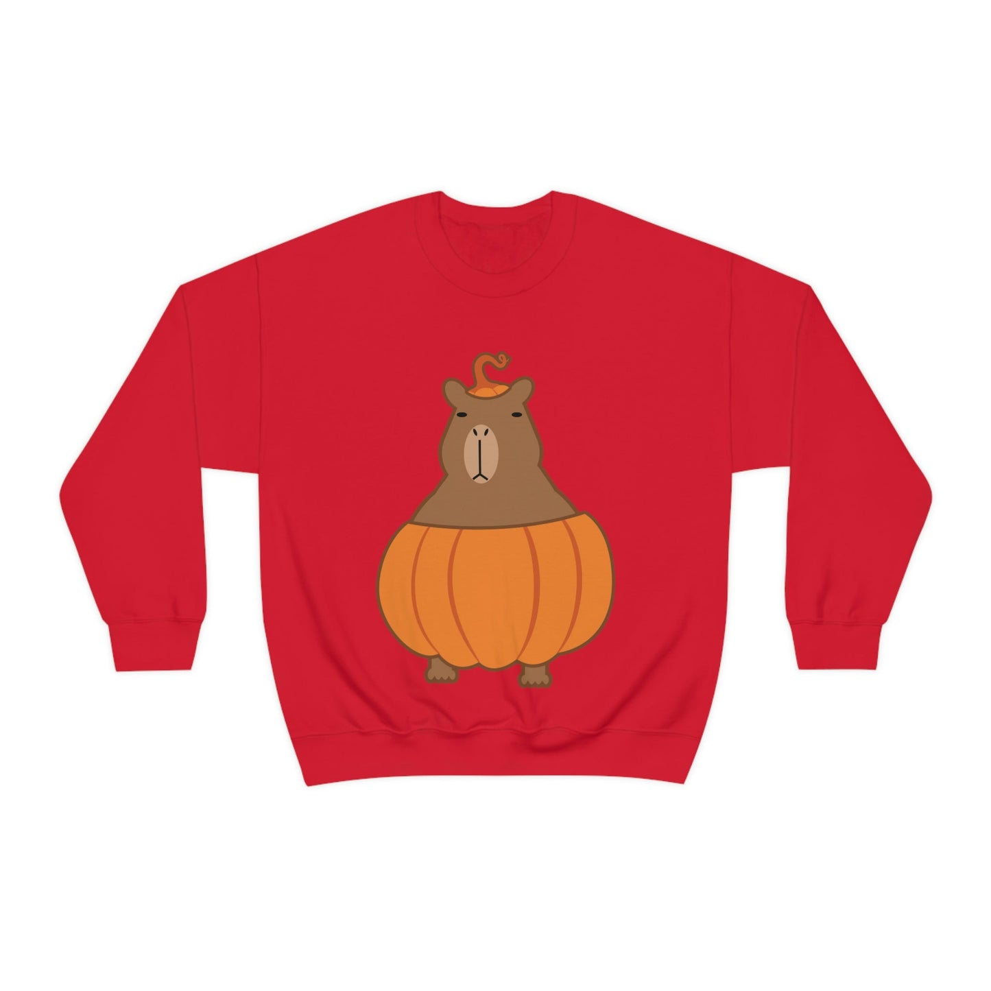 Halloween Capybara Cute October Pumpkin Art Unisex Heavy Blend™ Crewneck Sweatshirt Ichaku [Perfect Gifts Selection]