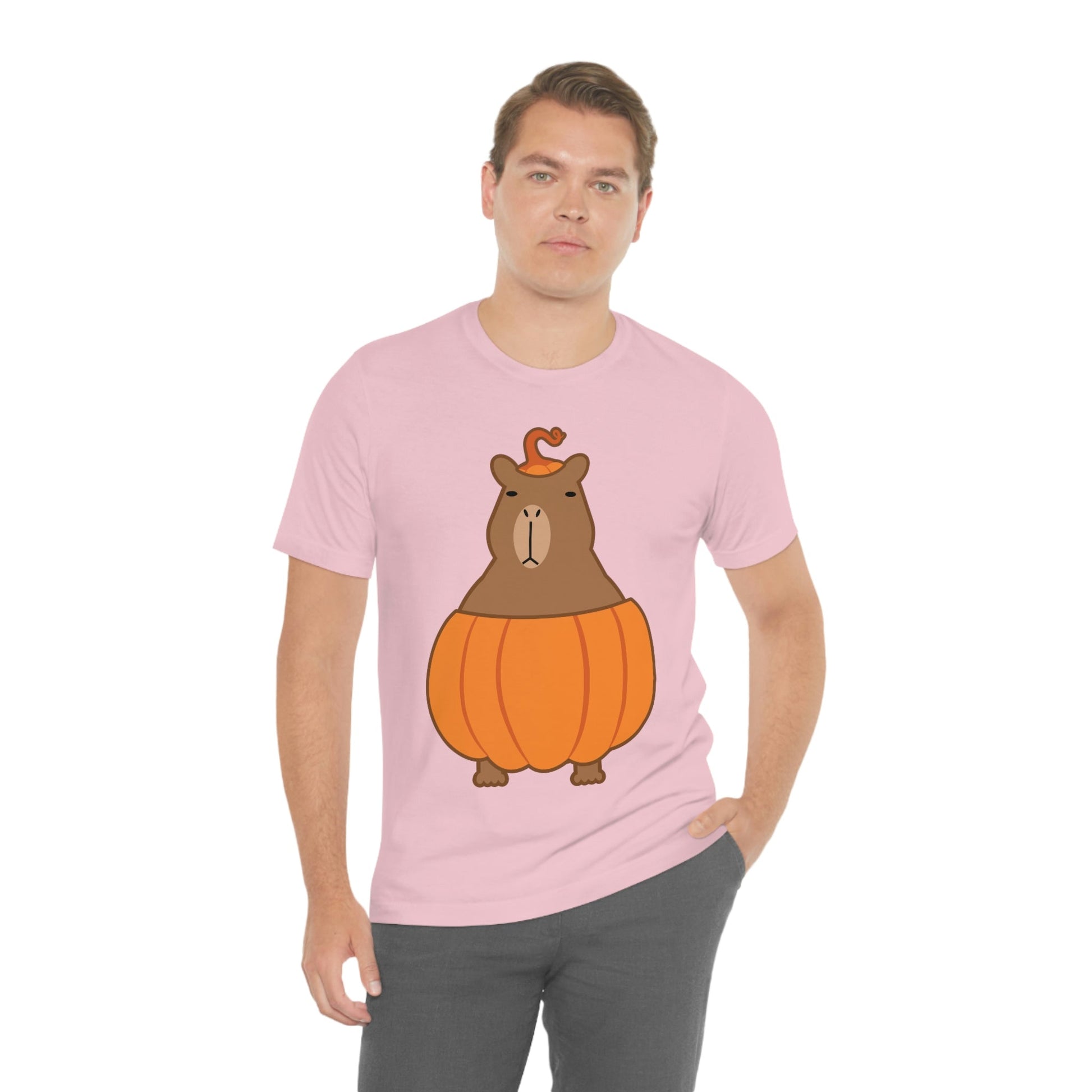 Halloween Capybara Cute October Pumpkin Art Unisex Jersey Short Sleeve T-Shirt Ichaku [Perfect Gifts Selection]