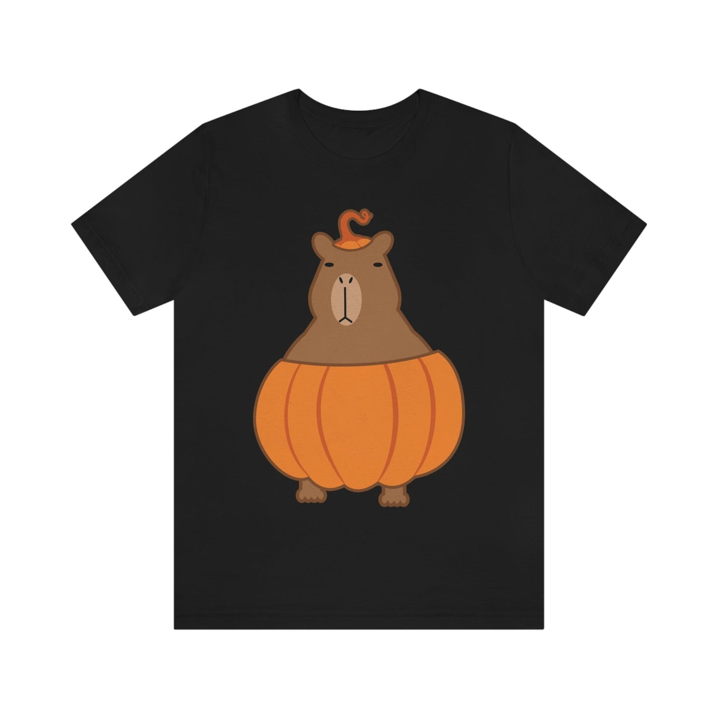 Halloween Capybara Cute October Pumpkin Art Unisex Jersey Short Sleeve T-Shirt Ichaku [Perfect Gifts Selection]