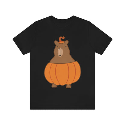 Halloween Capybara Cute October Pumpkin Art Unisex Jersey Short Sleeve T-Shirt Ichaku [Perfect Gifts Selection]