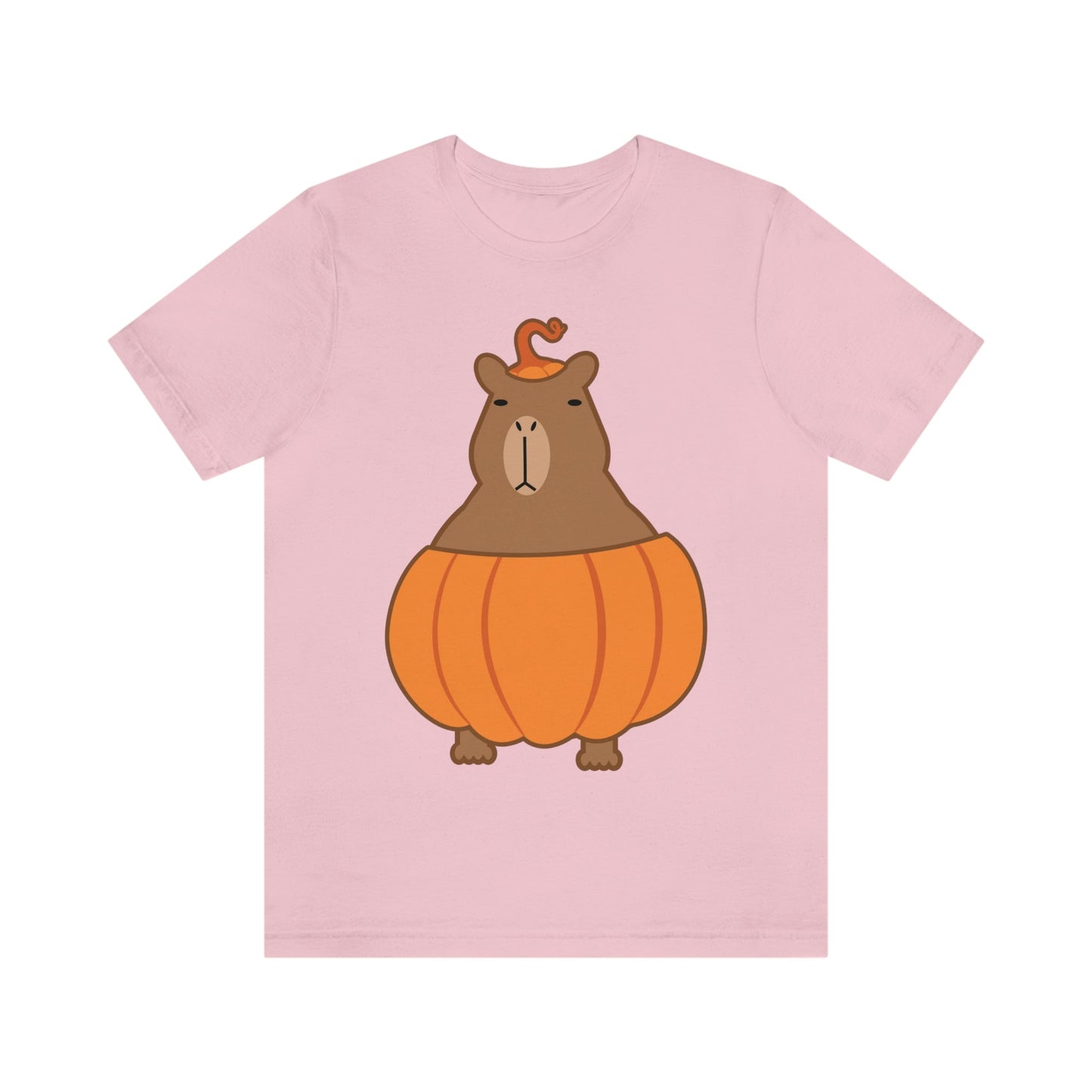 Halloween Capybara Cute October Pumpkin Art Unisex Jersey Short Sleeve T-Shirt Ichaku [Perfect Gifts Selection]