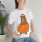 Halloween Capybara Cute October Pumpkin Art Unisex Jersey Short Sleeve T-Shirt Ichaku [Perfect Gifts Selection]