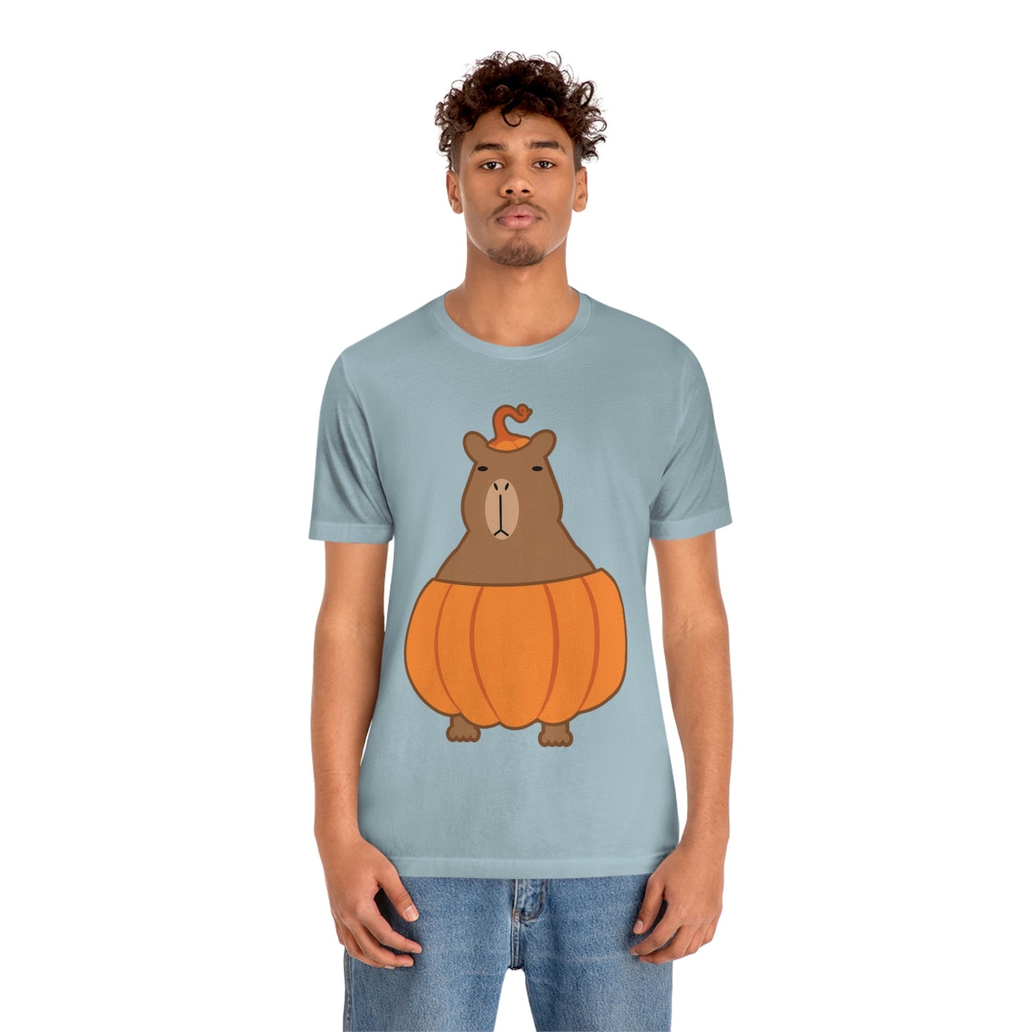 Halloween Capybara Cute October Pumpkin Art Unisex Jersey Short Sleeve T-Shirt Ichaku [Perfect Gifts Selection]