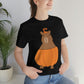 Halloween Capybara Cute October Pumpkin Art Unisex Jersey Short Sleeve T-Shirt Ichaku [Perfect Gifts Selection]